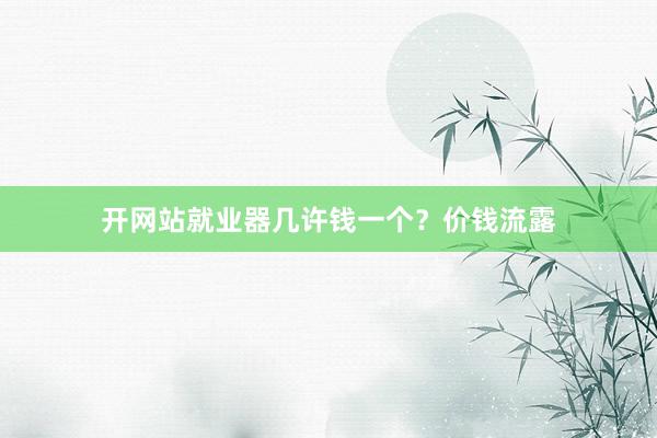 开网站就业器几许钱一个？价钱流露
